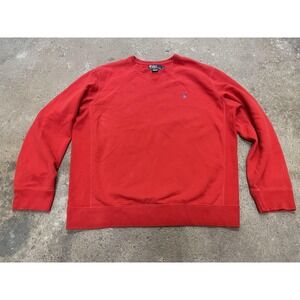 Polo Ralph Lauren Sweatshirt Mens Large Red Crewneck Pullover Blue Pony Made USA